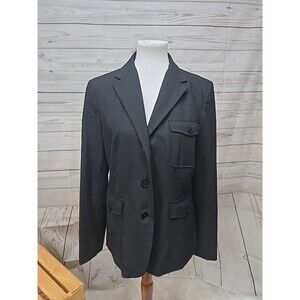 Vintage Lauren Ralph Lauren Equestrian 3 Button Front Black Blazer Women's 4‎